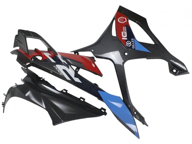 Carena Moto BMW S1000RR 2023-2024 - Blu Rosso Fibra di Carbonio